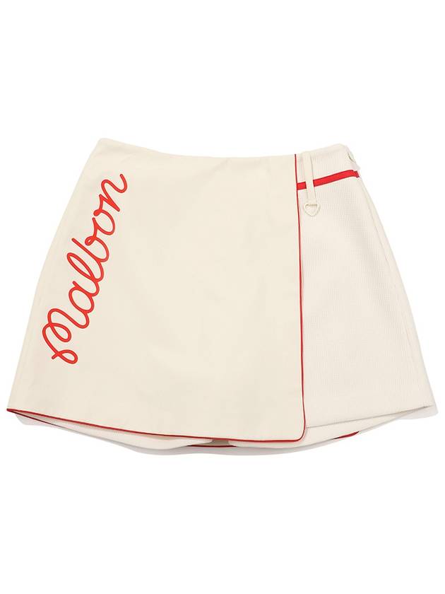 Wrap Skirt Look Shorts CREAM WOMAN - MALBON GOLF - BALAAN 1