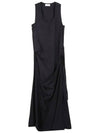 Sleeveless Wrap Midi Dress Midnight Indigo - LEMAIRE - BALAAN 7