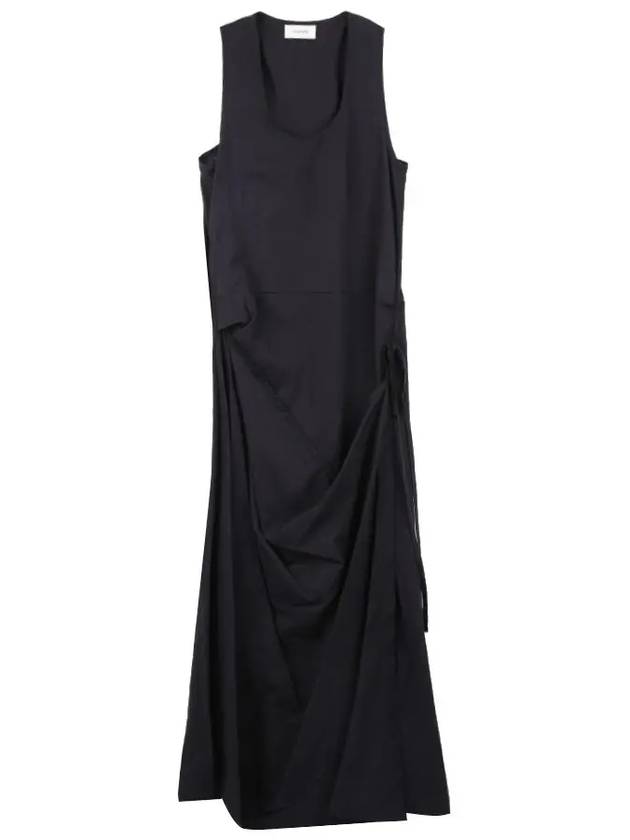 Sleeveless Wrap Midi Dress Midnight Indigo - LEMAIRE - BALAAN 7