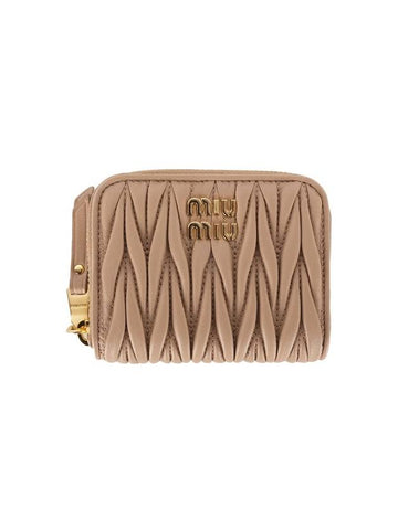 Matelasse Nappa Leather Coin Wallet Cameo - MIU MIU - BALAAN 1