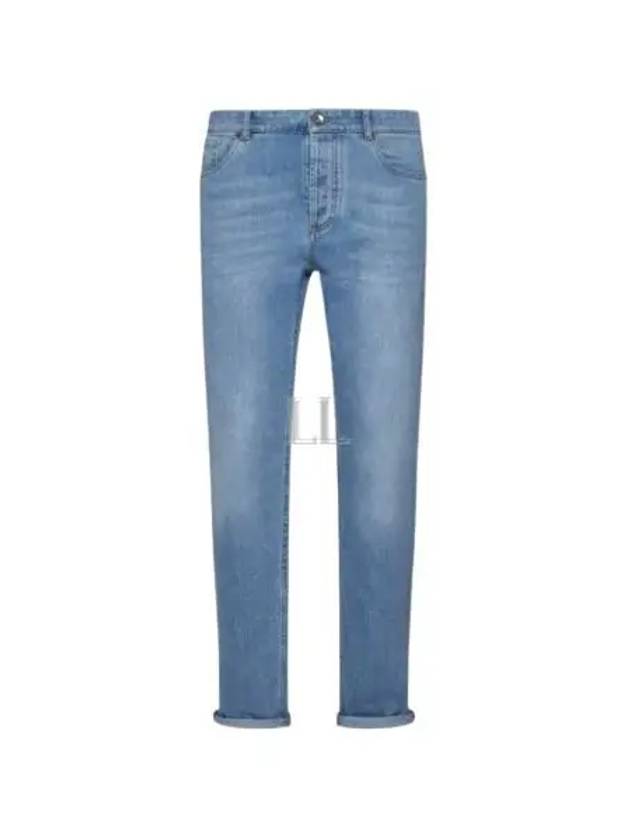 Men's 5 Pocket Slim Fit Jeans Light Blue - BRUNELLO CUCINELLI - BALAAN 2