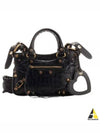 Neo Cagole Small Crocodile Embossed Leather Tote Bag Black - BALENCIAGA - BALAAN 2