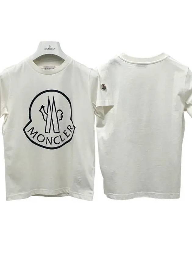 Kids Maxi Logo Short Sleeve T Shirt 12Y 14Y Snow White 8C00020 83907 034 271477 1105396 - MONCLER - BALAAN 1