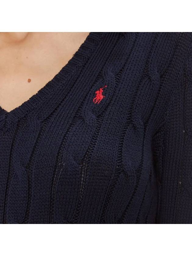 Women's Embroidered Logo Knit Top Navy - POLO RALPH LAUREN - BALAAN 5