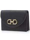 Gancini Compact Card Wallet Black - SALVATORE FERRAGAMO - BALAAN 3