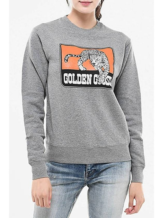 S3 Leopard Print Sweatshirt Gray G36WP029 - GOLDEN GOOSE - BALAAN 2