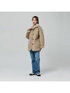 Suede Mink Fur Mustang Coat BEIGE - LE SOLEIL MATINEE - BALAAN 1