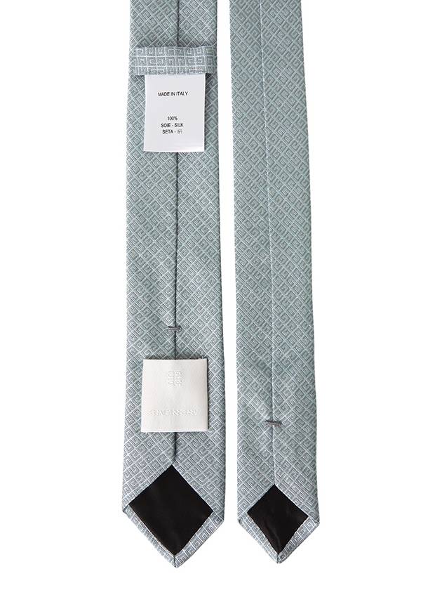 4G All Over Embroidered Logo Silk Tie Grey - GIVENCHY - BALAAN 3