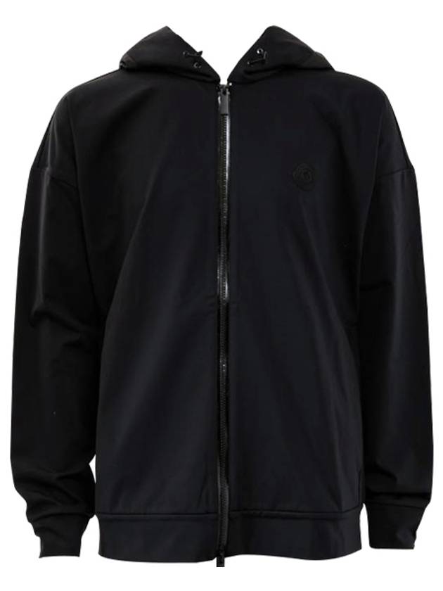 Logo Patch Zip Up Hoodie Black - MONCLER - BALAAN 2