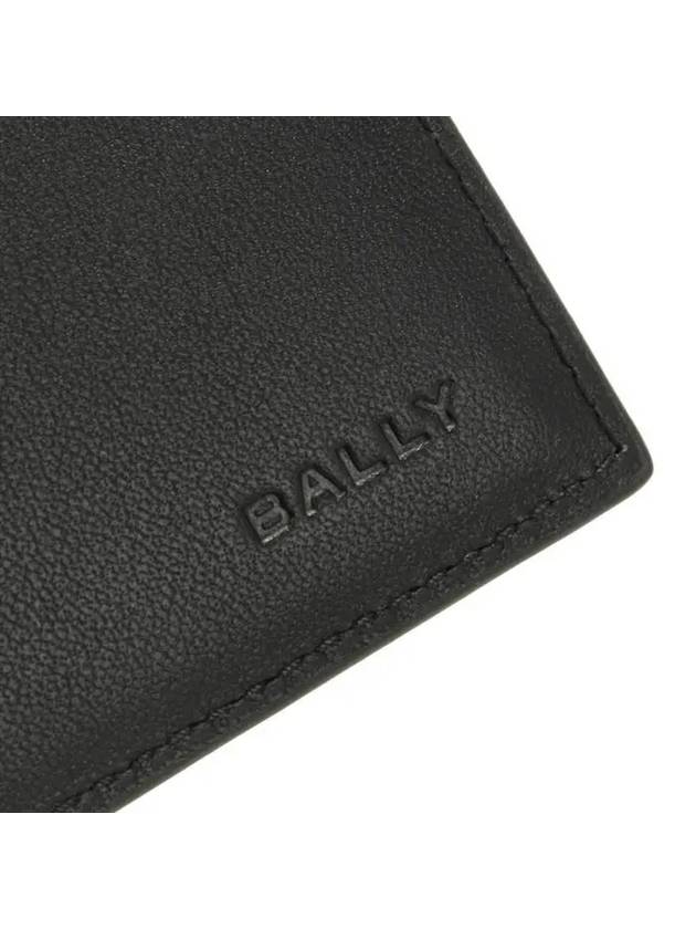 Ribbon Logo Bifold Half Wallet Black - BALLY - BALAAN 7