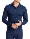 Men's Lightweight Fine Wool Polo Long Sleeve T-Shirt Navy - G/FORE - BALAAN 3