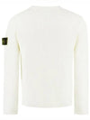 Men's Logo Patch Crew Neck Soft Cotton Knit Top White - STONE ISLAND - BALAAN 3