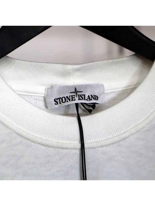 Cotton Crew Neck Sweatshirt White - STONE ISLAND - BALAAN 7