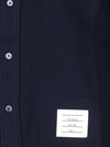 Men's 4 Bar Tech Twill Button Down Long Sleeve Shirt Navy - THOM BROWNE - BALAAN 5