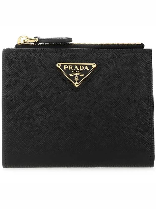 Small Saffiano Half Wallet Black - PRADA - BALAAN 3