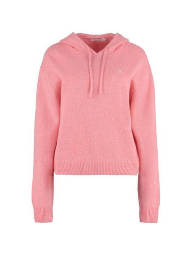 Embroidered Logo Cashmere Hoodie Pink - SPORTY & RICH - BALAAN 1