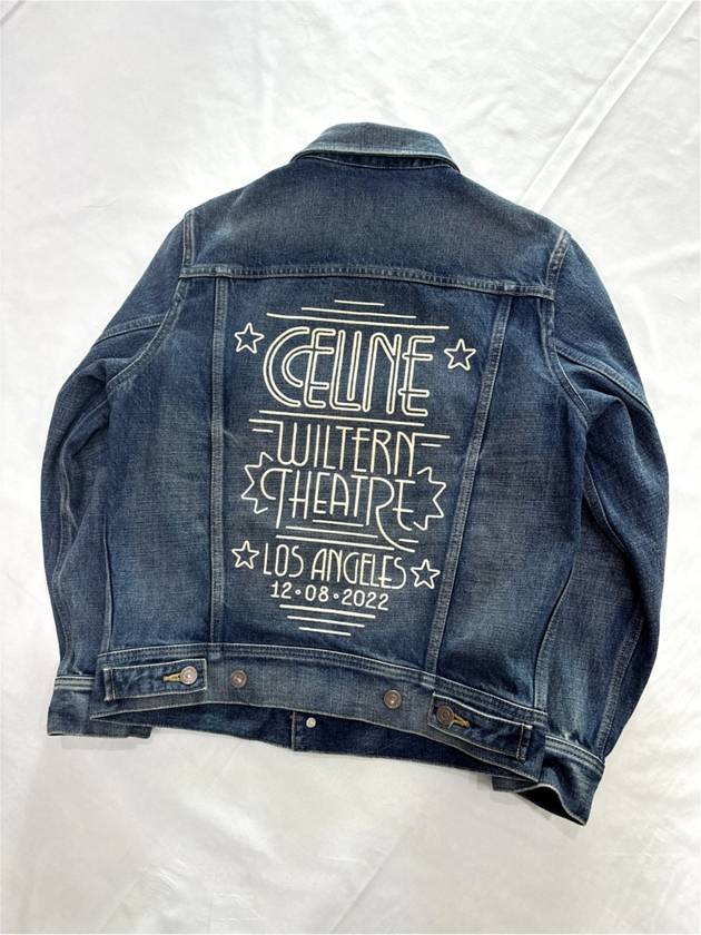 M Celine Women s Dark Union Wash Denim Trucker Jacket - CELINE - BALAAN 3