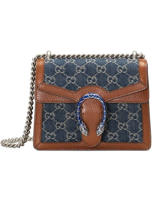 Dionysus Small Shoulder Bag Blue Brown - GUCCI - BALAAN 1