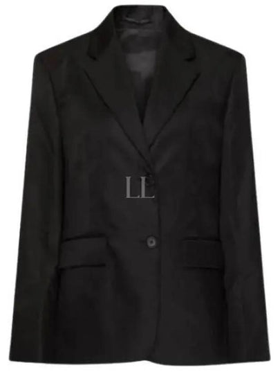 Single Breasted Nylon Blazer Jacket Black - PRADA - BALAAN 2