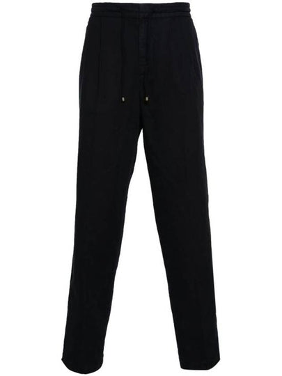 Drawstring Pleated Tapered Straight Pants Navy - BRUNELLO CUCINELLI - BALAAN 2