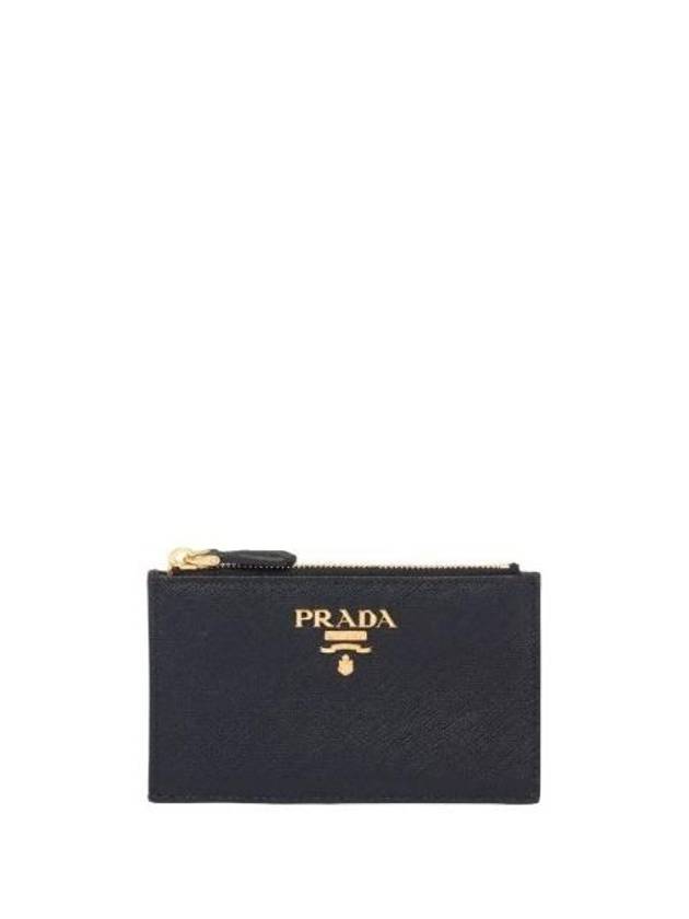 Saffiano Leather Card Wallet Black - PRADA - BALAAN 1