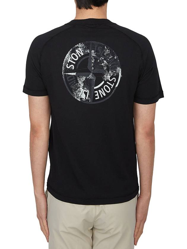 Logo Crew Neck Short Sleeve T-Shirt Black - STONE ISLAND - BALAAN 3