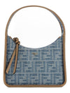 Fendessence FF Logo Denim Mini Shoulder Bag Light Blue - FENDI - BALAAN 2