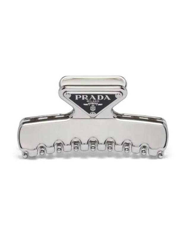 Women's Logo Metal Hair Clip Silver - PRADA - BALAAN 1