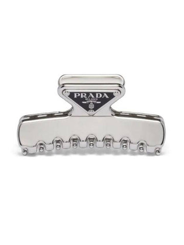 Women's Logo Metal Hair Clip Silver - PRADA - BALAAN 1