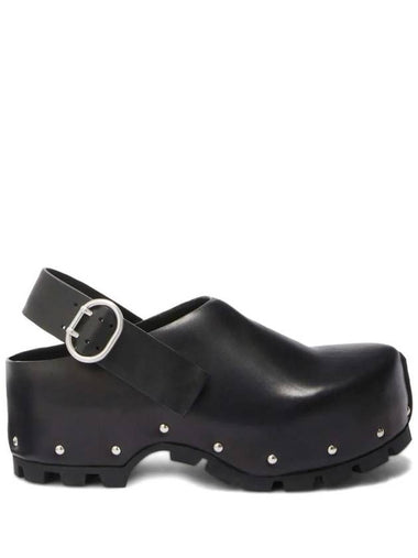 Clogs Leather Sandals Black - JIL SANDER - BALAAN 1