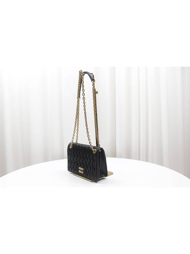 Matelasse Nappa Mini Chain Shoulder Bag Black 5BP065 - MIU MIU - BALAAN 3