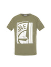 Graphic Printed Short Sleeve T-shirt Olive Green - STONE ISLAND - BALAAN 1