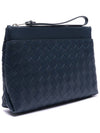 Intrecciato Leather Pouch Deep Blue - BOTTEGA VENETA - BALAAN 4