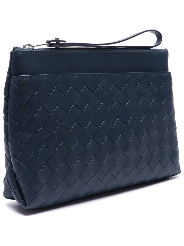 Leather Pouch Deep Blue - BOTTEGA VENETA - BALAAN.