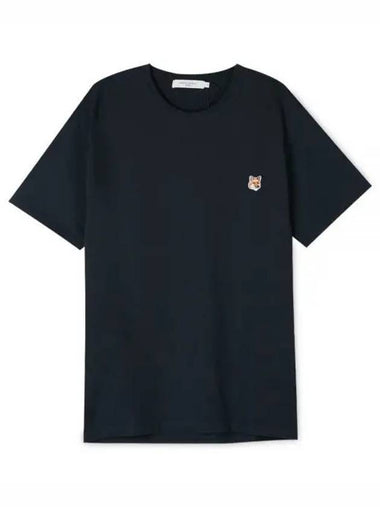 Men s Foxhead Patch Navy Short Sleeve T Shirt AM00103KJ0008 NA 1157235 - MAISON KITSUNE - BALAAN 1