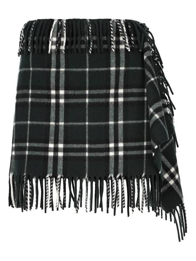 Check Wool Cashmere Scarf A Line Skirt Anchor - BURBERRY - BALAAN 2