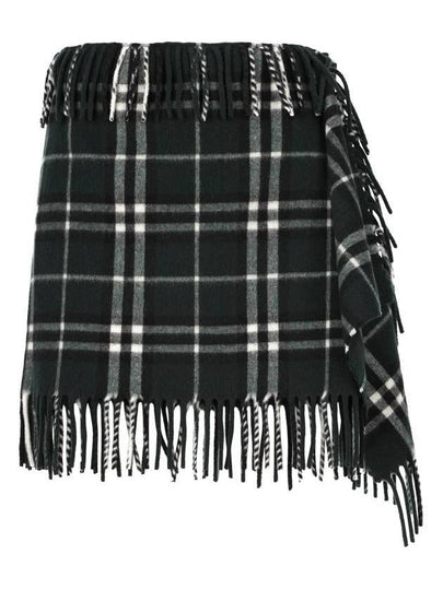 Check Wool Cashmere Scarf A Line Skirt Anchor - BURBERRY - BALAAN 2