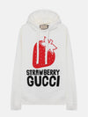 Strawberry Cotton Hoodie White - GUCCI - BALAAN 2