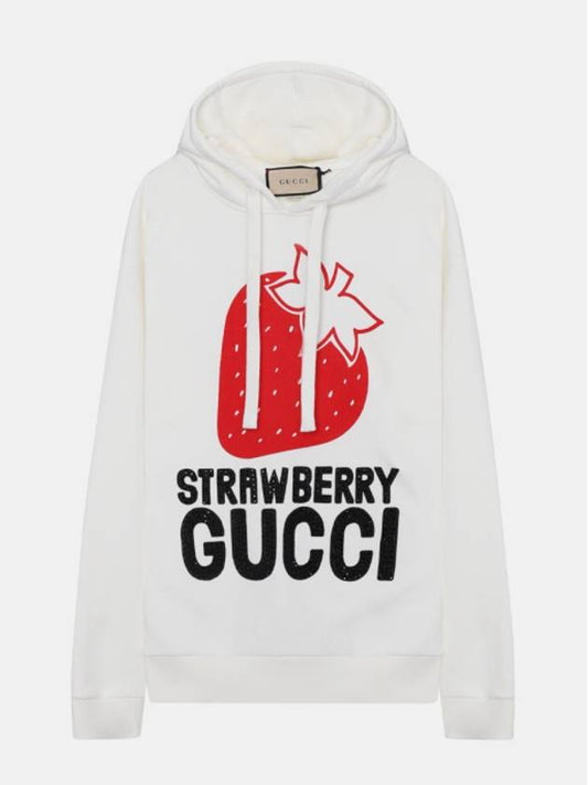 Strawberry Cotton Hooded Top White - GUCCI - BALAAN 2