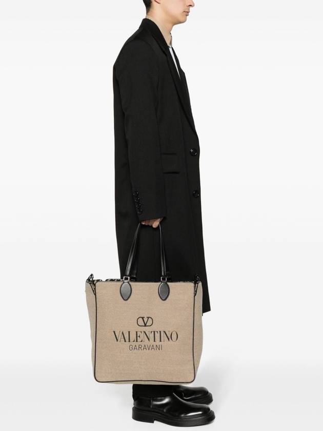 Toile Iconographe Reversible Tote Bag Beige - VALENTINO - BALAAN 3