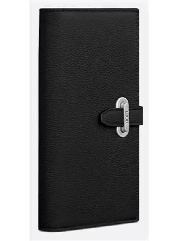 Normandy Vertical Calfskin Bifold Long Wallet Black - DIOR - BALAAN 3