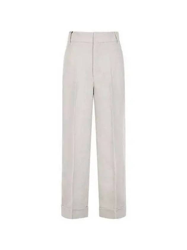 Women s Salis Linen Crop Pants Ivory 2391311232600 - MAX MARA - BALAAN 1