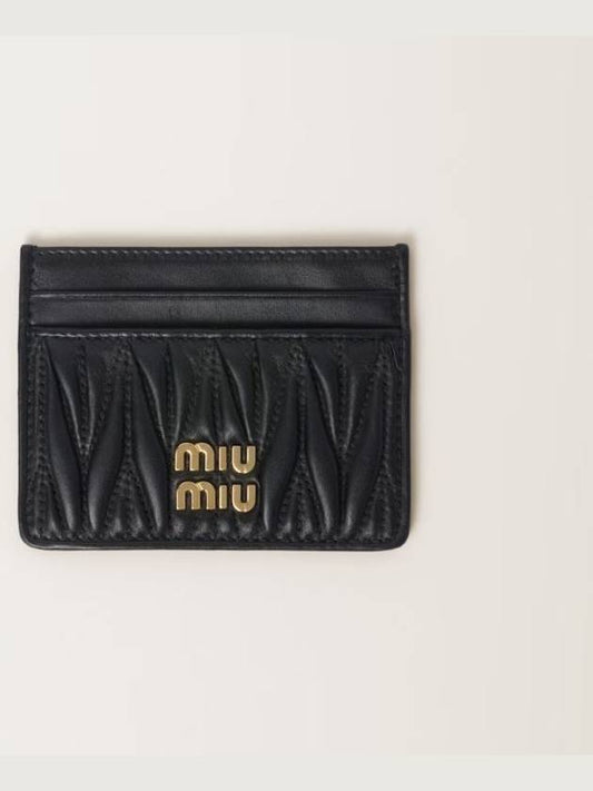 Matelasse Nappa Leather Card Wallet Black - MIU MIU - BALAAN 2