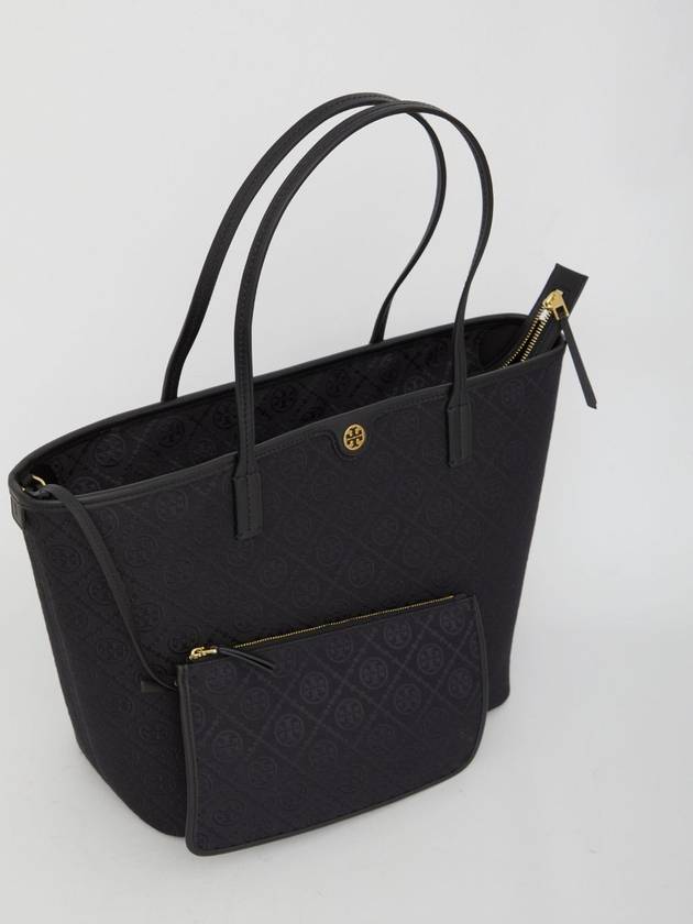 T Monogram Tote Bag Black - TORY BURCH - BALAAN 5