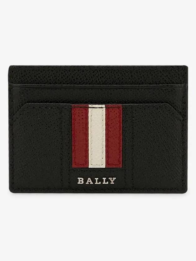 Tar Embossed Leather Card Wallet Black - BALLY - BALAAN 3