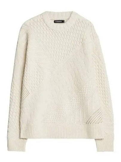 Savio Mock Neck Cable Knit Top Cloud White - J.LINDEBERG - BALAAN 2