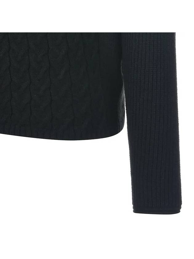 Collar neck color combination twist knit MK3SP055BLK - P_LABEL - BALAAN 5