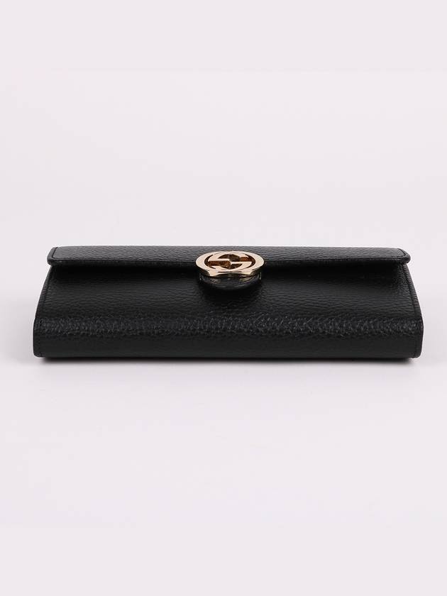 GG gold interlocking black long wallet 615524 - GUCCI - BALAAN 6