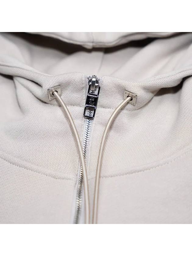 W Patch Half Zip-Up Cotton Hoodie Beige - WOOYOUNGMI - BALAAN 6