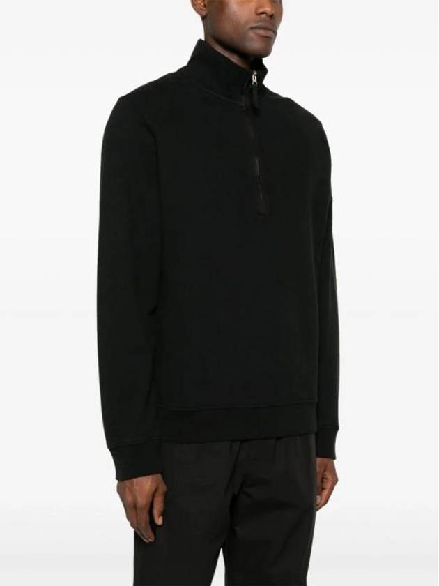 Logo Half Zipper Sweatshirt Black - STONE ISLAND - BALAAN 4